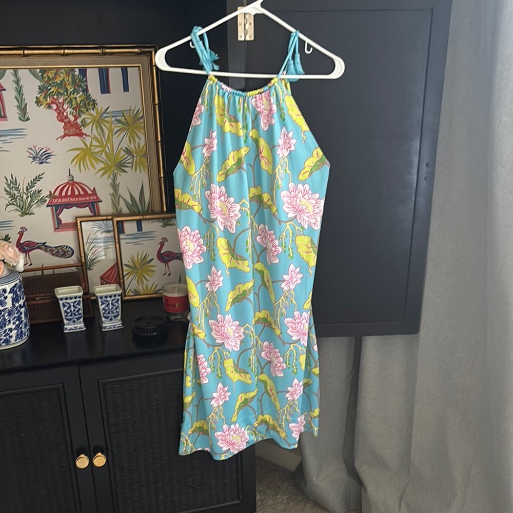 Gretchen Scott Designs Blue Floral Midi Dress
